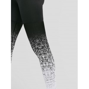 High Waist Speckled Sports Leggings - Multi-b M
