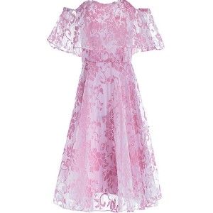 Pink Sweetheart Off Shoulder Beautiful A Line Dress