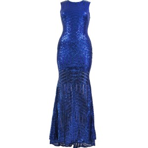 Backless Sequin Mermaid Maxi Party Dress